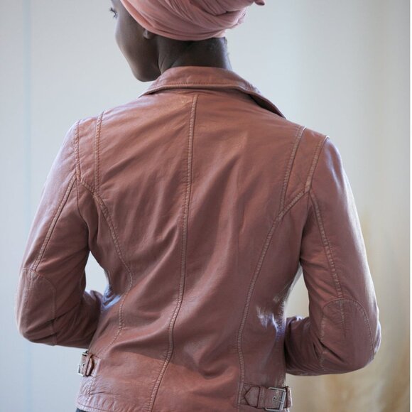Mauritius Leather Sofia Jacket in Foggy Rose in XS EUC - Picture 3 of 8